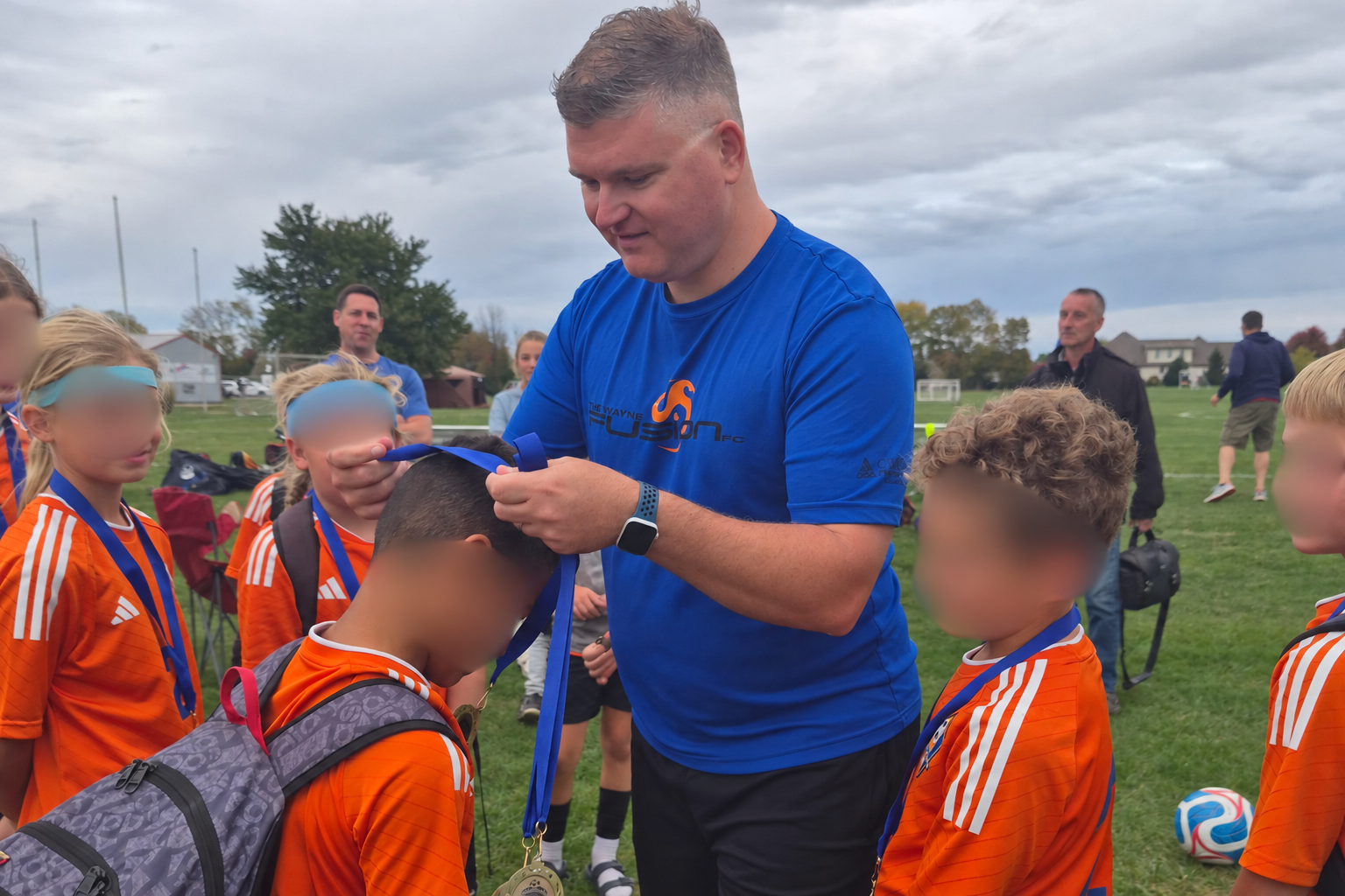 Celebrating a youth soccer win